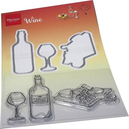 Marianne Design Clear stamp en Snijmal - Hetty's Wine
