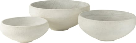 J-Line schaal Vezelklei - keramiek - wit - 3 stuks - Ø 69.5 cm