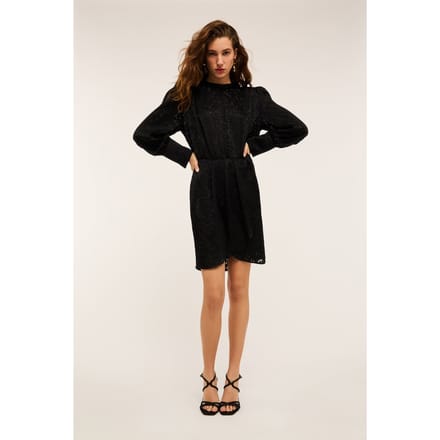 Motivi Devoré Satin Wraparound Mini Dress Black Größe: 36 | Minikleider Outlet | Damen | Schwarz
