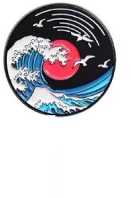 Pin Broche - enamel pin - kledingspeld - Kanagawa zwart