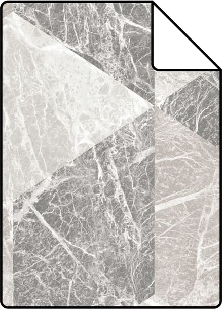 Proefstaal Origin Wallcoverings behang 3D marmer motief beige en taupe - 26,5 x 21 cm - 347317-S