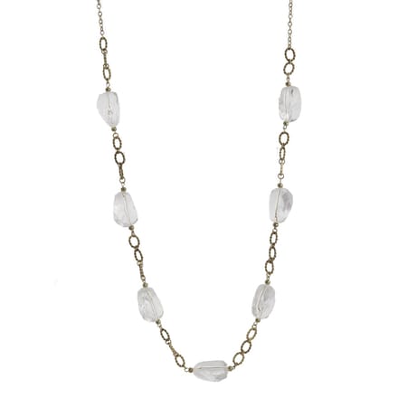 Behave - Ketting - Goud kleur met Transparante kralen - 85 cm lang