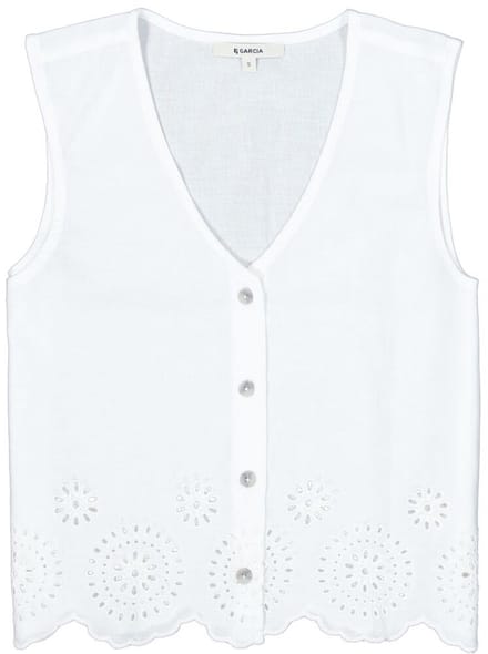 Garcia - Dames vest - Maat M - Vrouwen - wit - katoen