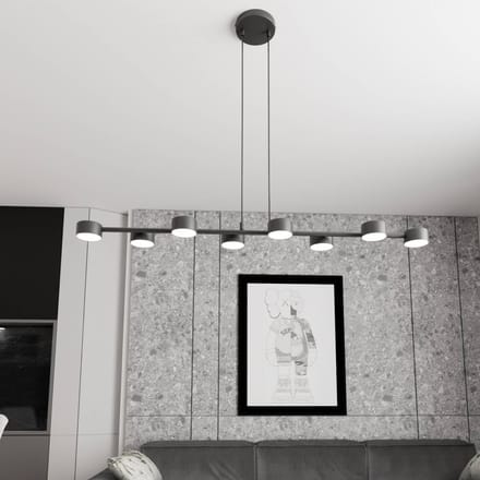 EMIBIG LIGHTING Plafondspot Megara, lengte 100 cm, metaal, 8-lamps.