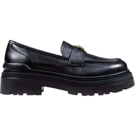 PINKO Zwarte Leren Platform Hakken