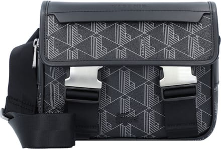 LACOSTE Schoudertas The Blend Messenger Bag Allover Monogram Noir Gris Zwart