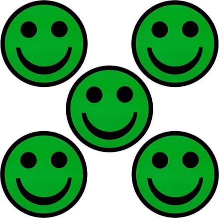 2DOBOARD Groene Smiley Magneten Whiteboard - 5 cm - 5 stuks - Weekplanner Whiteboard - Planbord Kinderen Koelkast - Weekplanner kind - Planbord kind