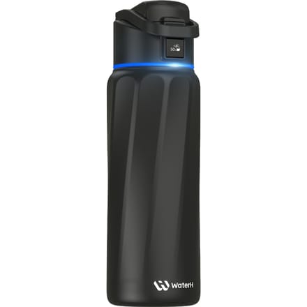 WaterH Boost Slimme Waterfles - dubbelwandig staal - 946ml - zwart
