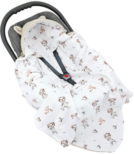 Velvet Baby Car Seat Sleeping Bag for 3- and 5-Point Harnesses - Gardener Bear