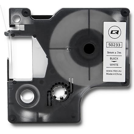 Qoltec Tape voor DYMO D1 40913 |   9 mm x 7 m |   Wit/zwarte print