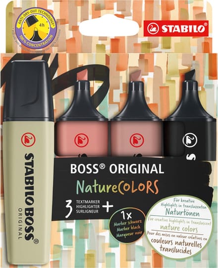 Markeerstift stabilo boss 70/4 etui à 4st nature | 5 stuks