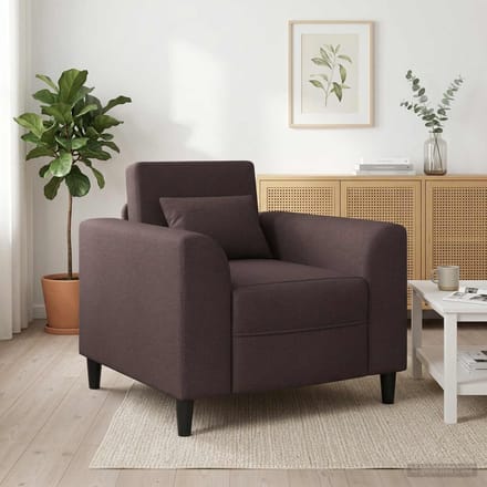 vidaXL - Fauteuil - Donkerbruin - Stof