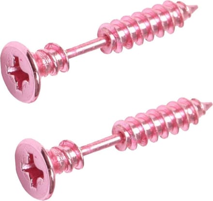 Fako Bijoux® - Oorbellen - Schroef - Schroeven - Roze