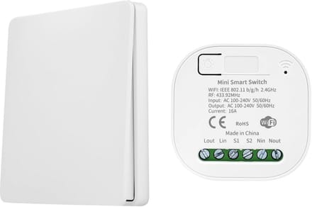 Draadloze Lichtschakelaar 16A - Intelligente RF 433 MHz Schakelaar voor Google Home en Alexa