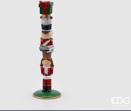 EDG - Enzo De Gasperi Kerst kandelaar speelgoedsoldaatjes met muisje H31