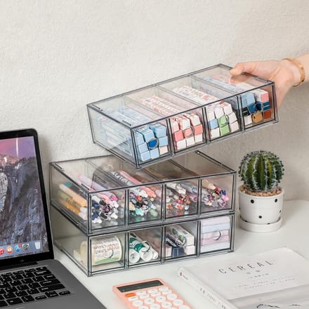 Stapbare Acrylic Opberglades - Desk Organizer voor Cosmetica en Accessoires
