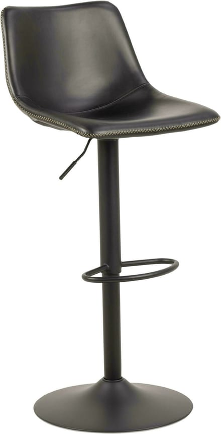 Bendt Draaibare Barkruk 'Xanthe' PU, kleur Zwart (zithoogte 61-83cm)