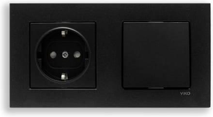 Panasonic Viko-Zwarte Wandcontactdoos-Inbouw -Randaarde-Compleet