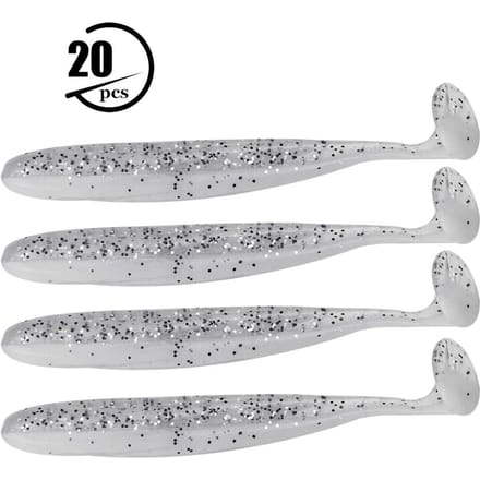 20 STUKS 7.5cm Zacht Plastic Vis Lokkers t staart Grub Worm Aas Visgerei Accessoire(Wit) wit
