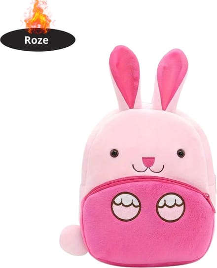 Nivard Kinder Rugzak - Jongen - Meisje - Schooltas - Backpack - Roze Konijn