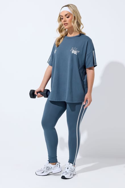 Yours Active Donkerblauwe Legging Met Zijstreep Size 44