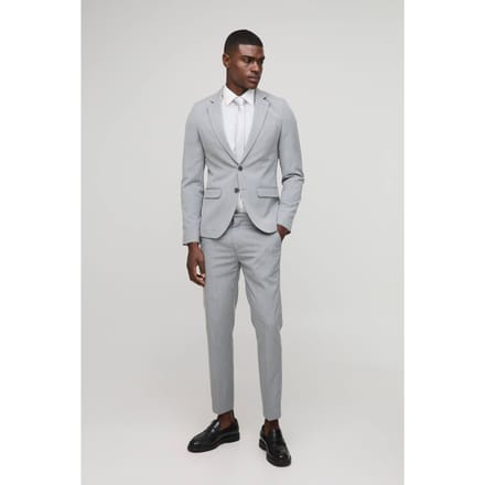Super Skinny Single Breasted Suit Jacket | Grey | Size 52