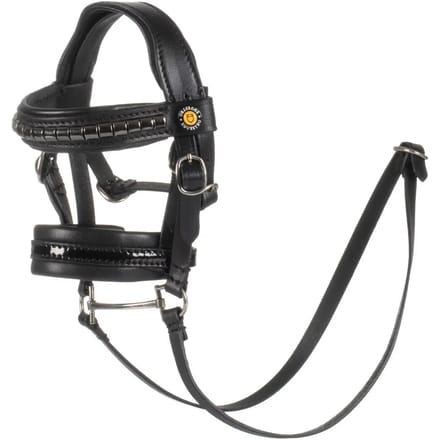 Equestro Leren Hoofdstel Clinchers Toy Horse - Zwart