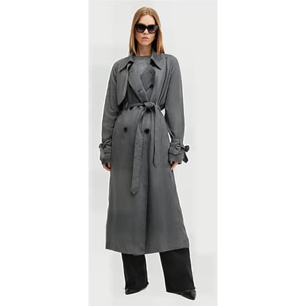 AllSaints Koko Trench Eiffel Grey Taglia: L | Trench Outlet | Donna | Grigio