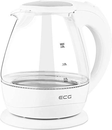 Waterkoker Glas - Kookpan Water - Snel Water Koken - Automatische Uitschakeling - 1.5 Liter - Wit