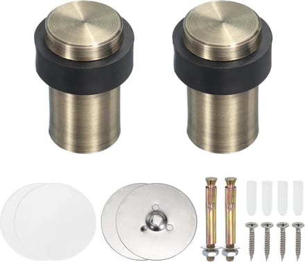 Deurstoppers Set - Deurwig - Deur Stabiliseren - Roestvrij Staal - 60 mm Hoog - Brons