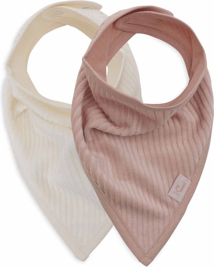 Jollein Slab Bandana Velvet Rib Wild Rose/Ivory (2pack)