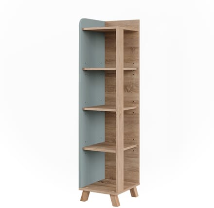Vicco Karen Halfhoge kast – 30 x 128 cm met 4 compartimenten Sonoma/blauw