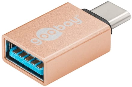 USB-C (m) - USB-A (v) adapter | compact | USB3.0 | OTG | goud