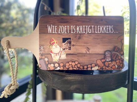 Creaties van Hier - sinterklaas - serveerplankje - 35 cm - hout