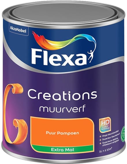 Flexa - Creations Muurverf Extra Mat - Puur Pompoen - Mengverf - 1 L