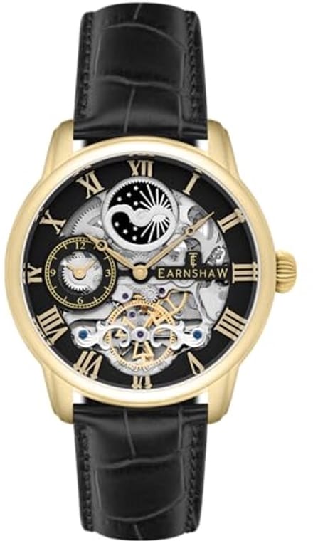 44mm Dual Time Automatisch Skeleton Horloge met Zon & Maan Display