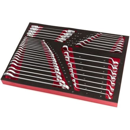 HBM 40-delige steeksleutel, ringsleutel en cardansleutelset FOAM inlay