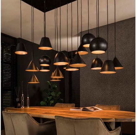 Hanglamp Modulo XXL metaal 18 lampen - Artic zwart