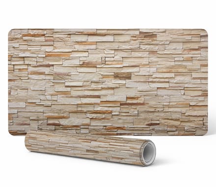 Antislip gamingmuismat met stenen muurmotief, 90x45 cm