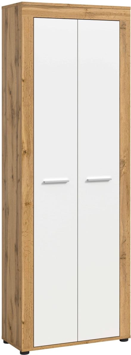 Jam kledingkast wit melamine Wotan eiken NB - 35x64x191cm
