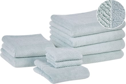 MITIARO - Handdoek set van 9 - Mintgroen - Katoen