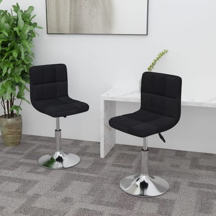 vidaXL - Eetkamerstoelen - draaibaar - 2 - st - stof - zwart