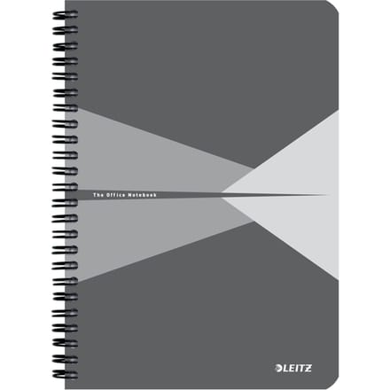 Leitz Office Notitieboek A5 Gelijnd - met PP Omslag - 80 Grams Papier - Grijs