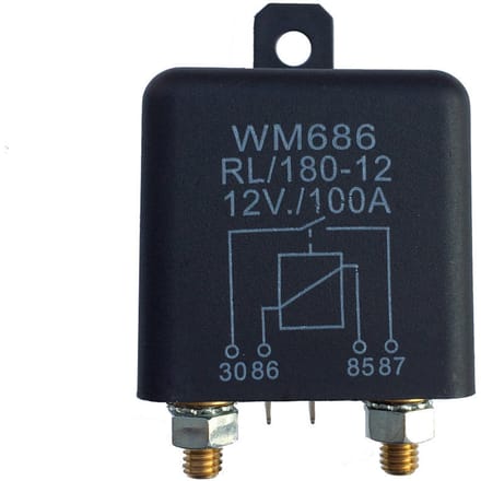 Zware hoge stroom automatisch aan-uit startrelais 12VDC 100A AMP 2,4W 4-pins gereedschap gray