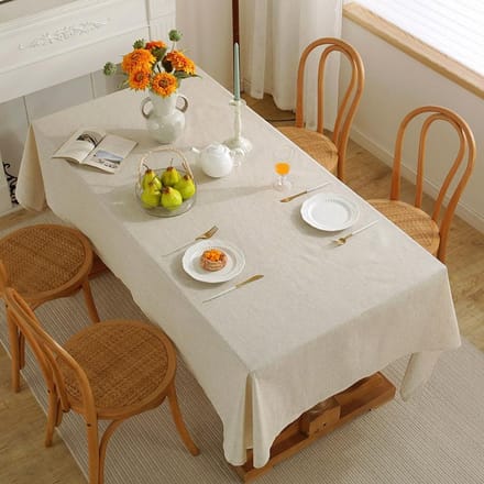 100% Polyester Tafelkleed, Keuken, Restaurant, Feest, Tafeldecoratie voor de feestdagen, Effen Kleur Tafelbladbeschermer, Natuurlijke Stof 100x100cm white