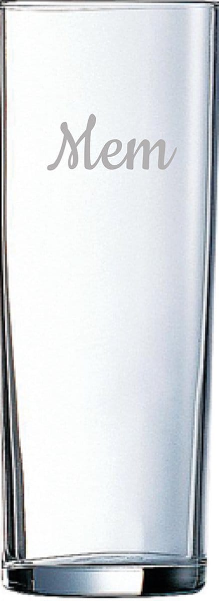 Gegraveerde longdrinkglas 31cl Mem