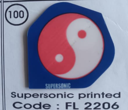 Dart Flights - 10 sets (30 stuks) - 100 micro - Supersonic - FL2206 - yin yan