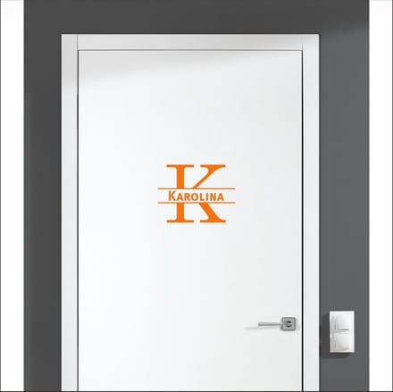 Deursticker Met Naam -  Karolina - Oranje
