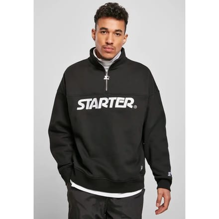 Starter Black Label - Heavy Color Block Troyer Sweater/trui - M - Zwart