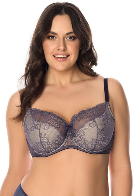 Vivisence dames beugelbeha 1045 kanten semi-verstevigde cupbandjes, donkerblauw, 80f